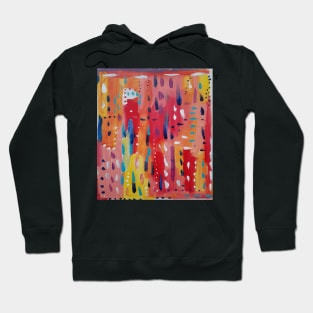 Bold Abstract in Red, Orange, and Yellow Hoodie